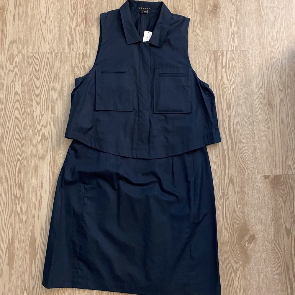 *NEW* Theory Navy Woven Dress Size 8